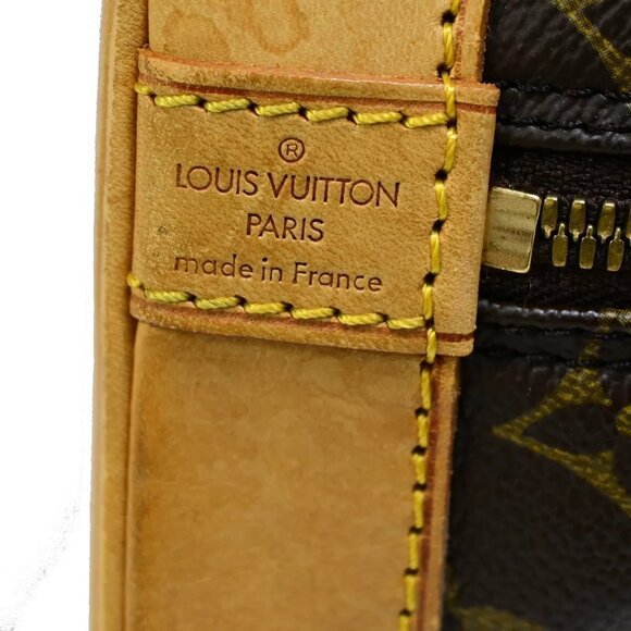 LOUIS VUITTON LV Logo Alma Hand Bag Monogram Leather Brown France - Picture 7 of 16